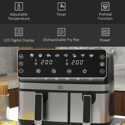 Dual Zone Air Fryer 8.5L Double Air Fryer with SYNC Finish 2700W
