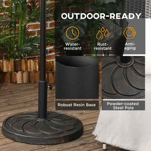 Round Resin Garden Parasol Base (for Poles of 38mm-48mm) - 18kg