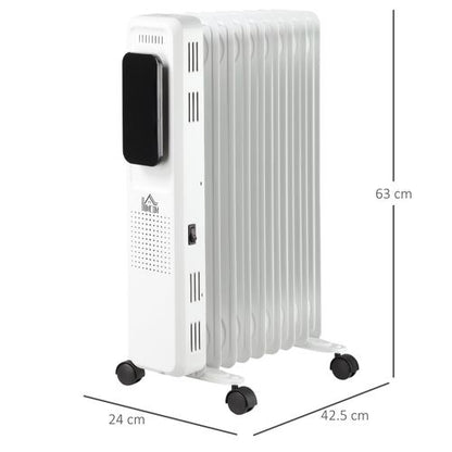 2180W Oil Filled Radiator, 9 Fin, Timer, 3 Set, Safety Cut-Off Remote