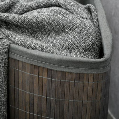 55L Bamboo Corner Laundry Hamper Basket