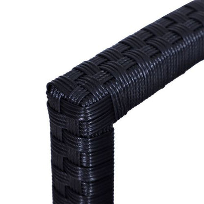 Patio Rattan 2 Seater Garden Bench Love Seater in Black