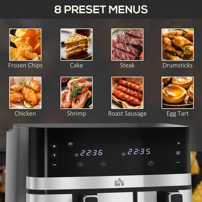 Dual Zone Air Fryer 8.5L Double Air Fryer with SYNC Finish 2700W