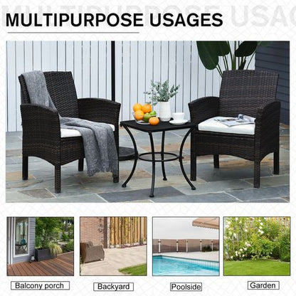 quare Metal Outdoor Patio Table 45cm - Black