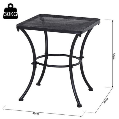 quare Metal Outdoor Patio Table 45cm - Black
