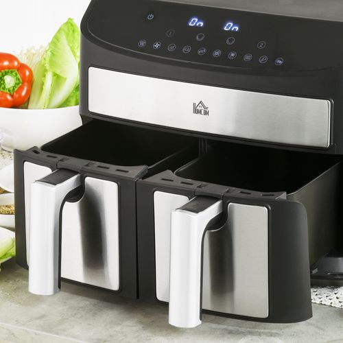 Oil Free Dual Air Fryer 10-in-1 8L with Sync Cook & Sync Finish Timer 2400W