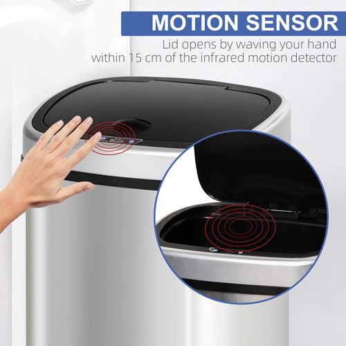 58L Stainless Steel Sensor Bin