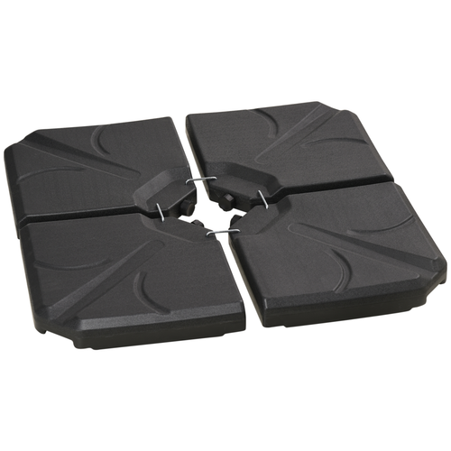 Banana Parasol Base Stand Water or Sand Filled Weights In Black - Set of 4