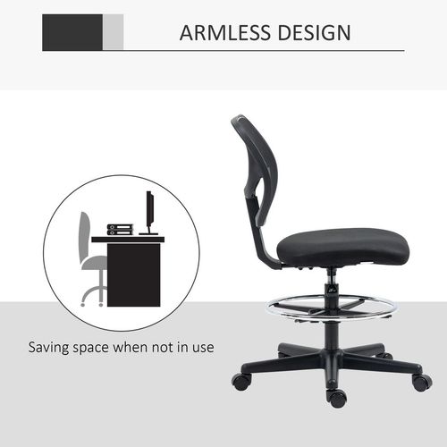 Draughtsman Office Chair with Adjustable Footrest in Black