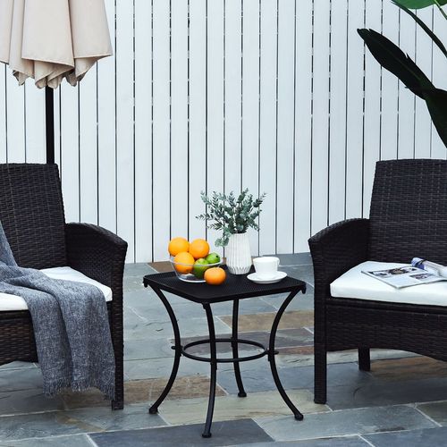 quare Metal Outdoor Patio Table 45cm - Black