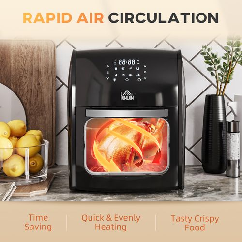 Air Fryer Oven 8 Preset Modes, 12L, Black