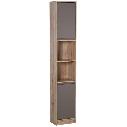 Freestanding Storage Cabinet Slimline Unit with 2 Cupboards 2 Compartments