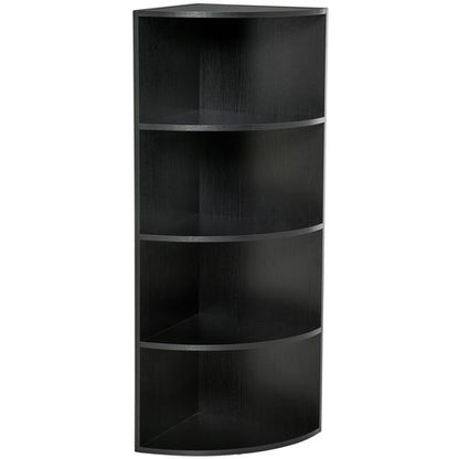 4 Tier Wood Corner Shelf Unit in Black
