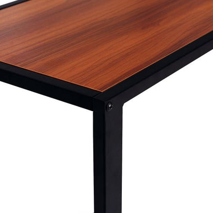 Wooden Modern Coffee Table with Metal Base and Walnut Top
