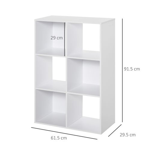 Storage Cabinet Bookcase 6 Cube Organiser Shelves in White