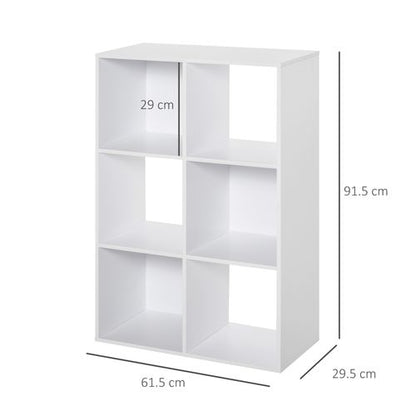 Storage Cabinet Bookcase 6 Cube Organiser Shelves in White