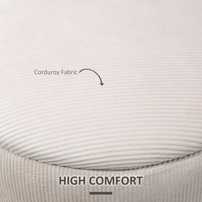 Cream / White Fabric Storage Ottomans with Removable Lids - Set of 2