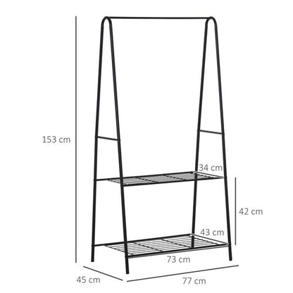 Clothes Rack 2-Tier A Shaped Steel in Black