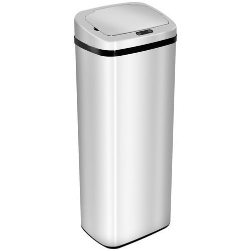 50L Motion Sensor ABS Rubbish Bin Silver/Black
