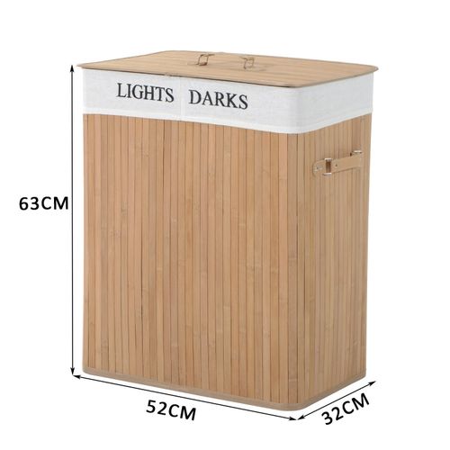 Bamboo Collapsible Laundry Basket with Lid