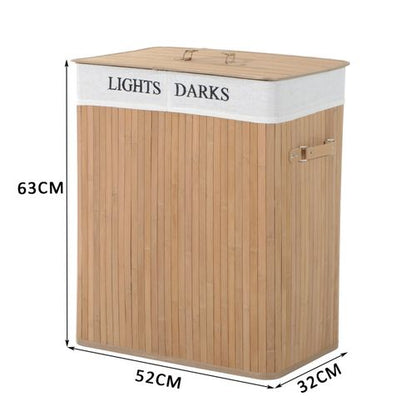 Bamboo Collapsible Laundry Basket with Lid
