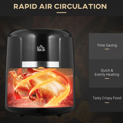 4L Air Fryer 1300W with Rapid Air Circulation Timer and Nonstick Basket