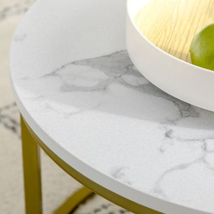 Marble Coffee Table Round Nest of Tables - Set of 2