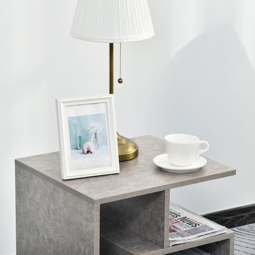 3-Tier Side End Coffee Table in Grey