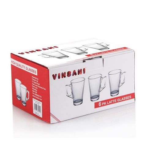 Latte Glasses 240ml - Set of 6 + Coffee Pod Stand