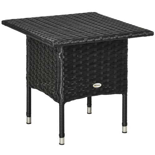 Rattan Outdoor Coffee Table in Black