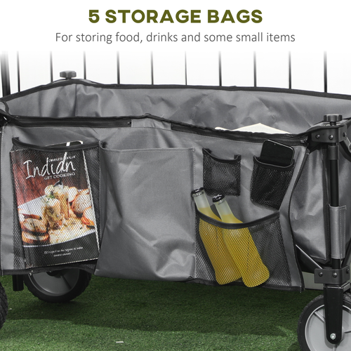 Folding Garden Trolley Collapsible Camping Trolley Steel with Folding Board