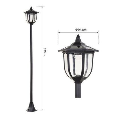 Tall Free-Standing ABS Garden Solar LED Lamp Post Black