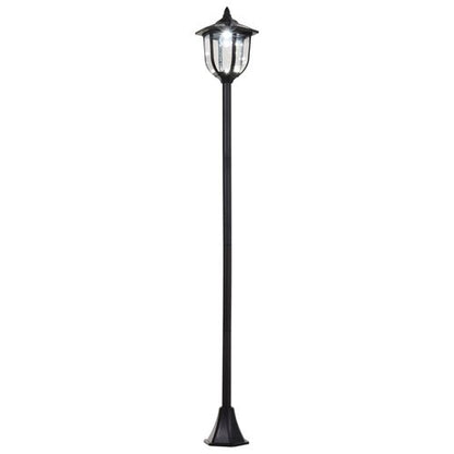 Tall Free-Standing ABS Garden Solar LED Lamp Post Black