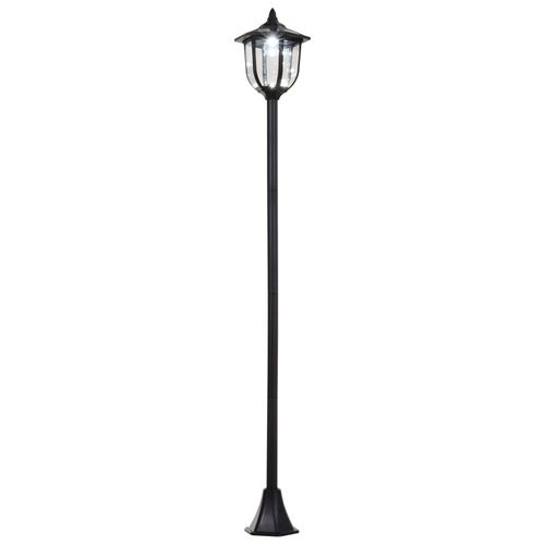 Tall Free-Standing ABS Garden Solar LED Lamp Post Black