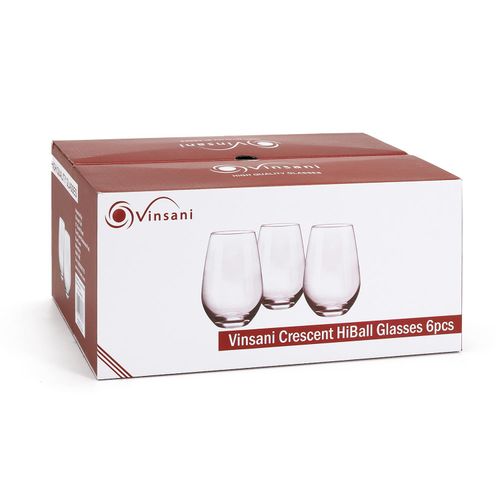 Crescent HighBall Glasses - Set of 6