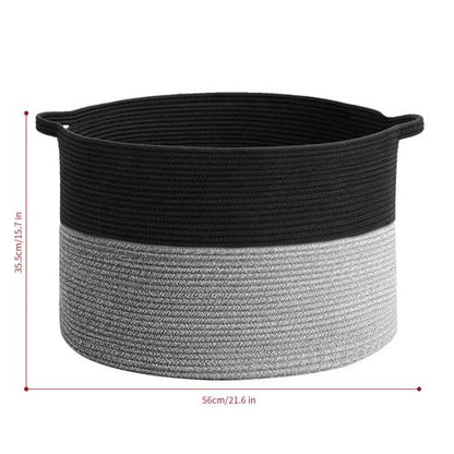 Laundry Basket in Black & Grey
