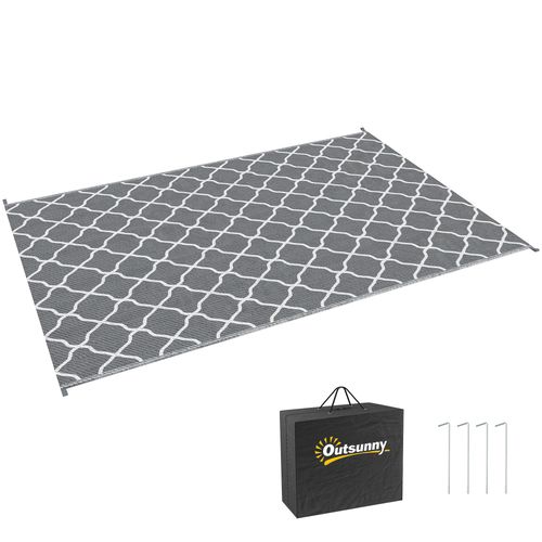 Reversible Outdoor Rug in Grey