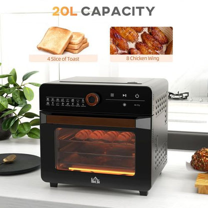 Air Fryer Oven 20L Countertop Mini Oven with 17 Pre-sets 1400W in Black