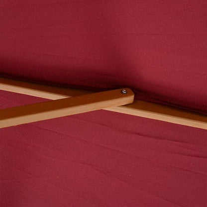 3m Wooden Garden Parasol, Sun Shade in Wine Red