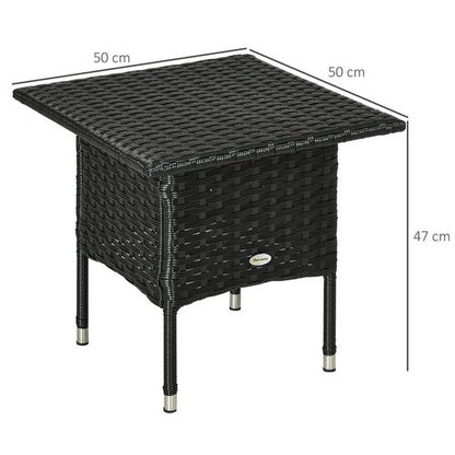 Rattan Outdoor Coffee Table in Black