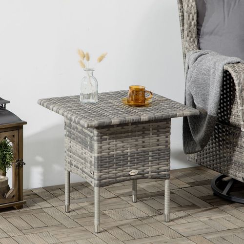 Rattan Outdoor Coffee Table in Mixed Grey
