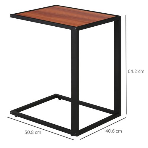 Wooden Modern Coffee Table with Metal Base and Walnut Top