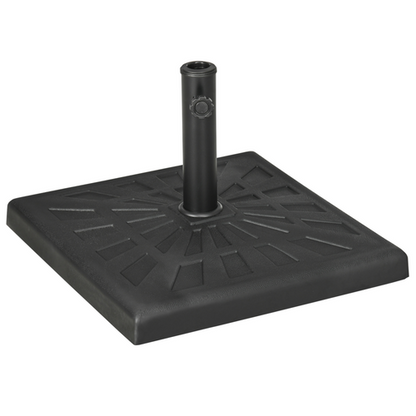 Square Resin Garden Parasol Base for Poles of 32mm, 38mm, 48mm - 19kg