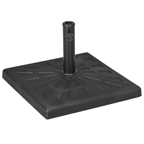 Square Resin Garden Parasol Base for Poles of 32mm, 38mm, 48mm - 19kg
