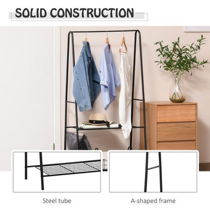 Clothes Rack 2-Tier A Shaped Steel in Black