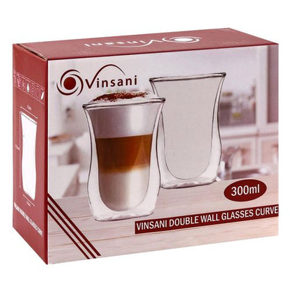 Double Wall Glasses Curve 300ml - Set of 2
