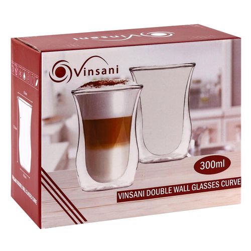 Double Wall Glasses Curve 300ml - Set of 2