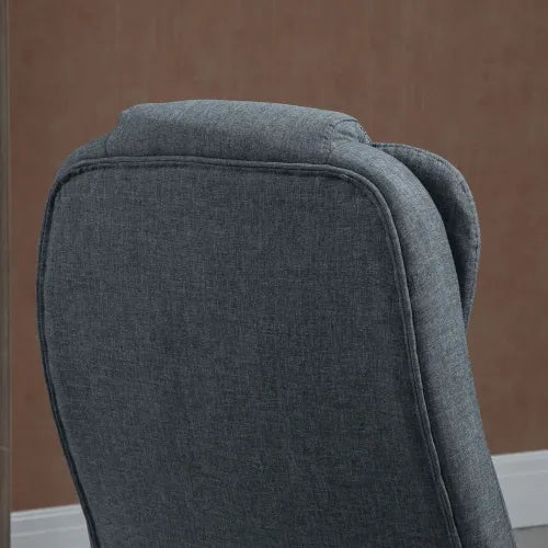 High-Backed Computer Desk Chair with Arms Swivel Wheels in Dark Grey