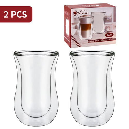 Double Wall Glasses Curve 300ml - Set of 2