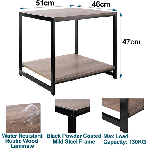 Rustic Coffee Table with Black Steel Frame