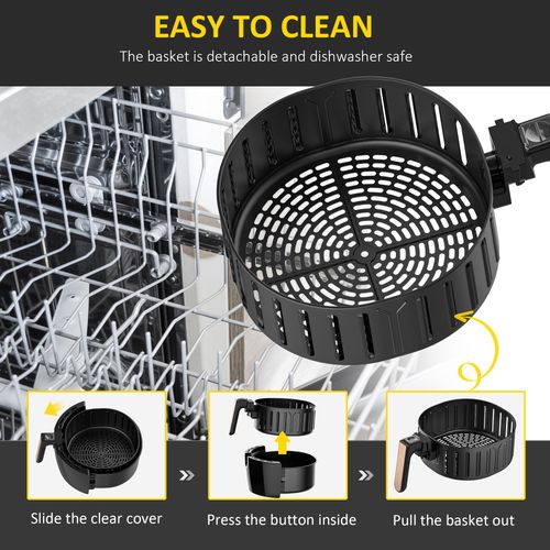 5.5L Air Fryer 1700W with Digital Display Adjustable Temperature
